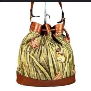Salvatore Ferragamo Shoulder Drawstring Botanical Bag